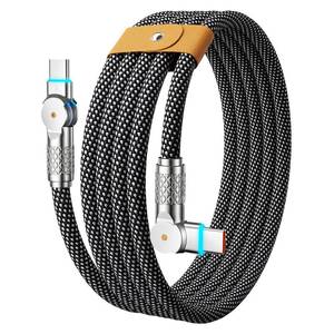 lot 24915 image: Haiteron 240W USB C to USB C Cable 10FT,180°Rotation Long USB C Cable Fast Charging, USB 2.0 Nylon Braided Type C Charger Cord for iPhone 171615,MacBook,iPad - Retail $14