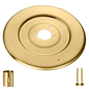 lot 24924 image: Shower Handle Cover Plate Compatible with Standard Valve,for One-Handle Tub and Shower Faucets, Escutcheon Replacement for Moen 16090 Chateau Collection, Brushed Gold - Retail $36