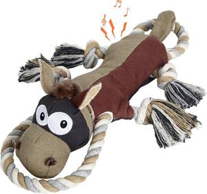 lot 29146 image: IOKHEIRA Dog Toys for Aggressive Chewers,Tough Indestructible Dog Toys,Squeaky Toys for Large Dogs,Durable Dog Chew Toys (Auburn) - Retail $10