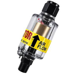lot 29156 image: LE LEMATEC Air Dryer for Compressor - Inline Water Separator & Air Tool Oil, 14 NPT Moisture Separator for HVLP Spray Guns, Plasma Cutters, Pneumatic Tools, 2-150 PSI - Retail $18
