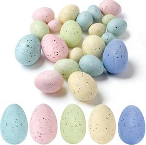 lot 29160 image: Easter Egg Stuffers 2.14 in Plastic Speckled Eggs Bowl and Vase Filler Faux for DIY Spring Displays and Easter Decorations(15pcs)