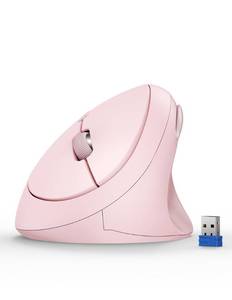 lot 29170 image: TECKNET Ergonomic Mouse, 4800 DPI Wireless Vertical Mouse, 5 Adjustable DPI Levels, 6 Buttons, 2.4G Silent Wireless Mouse for Laptop, PC, Chromebook - Pink - Retail $21