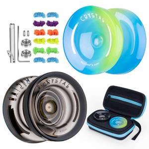 lot 29173 image: Yoyo K2 Crystal - Professional Responsive Yoyo for Kids Beginners (Black  Blue Yellow) - Retail $23