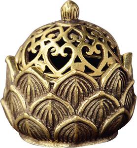 lot 29226 image: Gold Lotus Incense Burner Vintage Flower Incense Holder Incense Cone Burner for Home Fragrance Decoration 2.9  3cm - Retail $5
