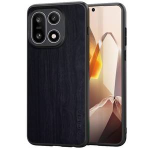 lot 31135 image: Case for OnePlus 15 5G funda Bamboo Wood Pattern PU Leather Back Cover for oneplus15 case (Black, OnePlus 15) - Retail $16