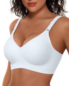 lot 31156 image: Vertvie Womens Wireless Jelly Bras No Underwire Push Up Seamless Bra Supportive Full Coverage Bralette Regular and Plus Size(3X-Large,White)