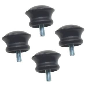 lot 31165 image: 4pcs End Cap Finials for Curtain Rods 58 Curtain Rod End Caps Mushroom Shape Drapery Rod Finials with M5 Screws (Black) - Retail $8