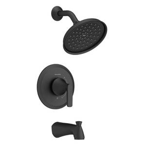 lot 32569 image: American Standard 7429508.243 Becklow Tub and Shower Trim Kit with Valve, 1.8 GPM, Matte Black - Retail $211