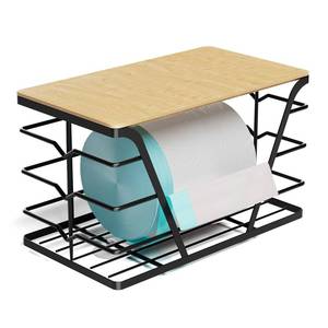 lot 32582 image: Tell Love Trash Bag Holder Dispenser, Extra Large Trash Bag Holder, Bag Dispenser Under Sink Garbage Bag with Bamboo Top for Kitchen Laundry Room Organization