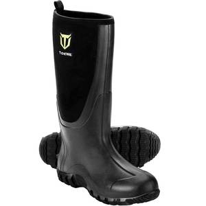 lot 62116 image: TIDEWE Rubber Boots for Men Multi-Season, Waterproof Rain Boots with Steel Shank, 6mm Neoprene Sturdy Rubber Outdoor Hunting Boots Size 10 (Black) - Retail $65