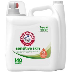 lot 62119 image: ARM & HAMMER Sensitive Skin Free & Clear, 140 Loads Liquid Laundry Detergent, 140 Fl oz - Retail $14