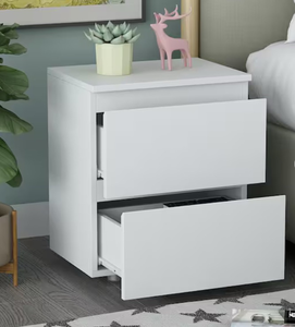 2-Drawer White Nightstand Bedside Table - Retail: $45