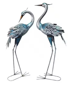 lot 44013 image: Blue Heron Garden Statues Metal Yard Art Set - Retail $89