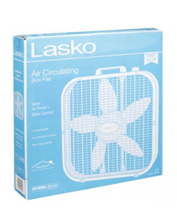 lot 44015 image: Lasko Air Circulating 20 Inch White Box Fan - Retail $30