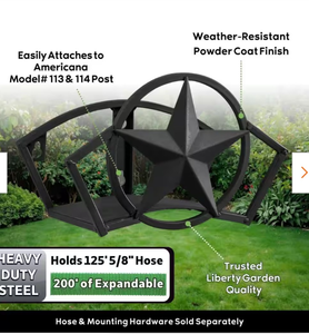 lot 44029 image: Liberty Garden Steel Star Design Hose Reel - Retail $89