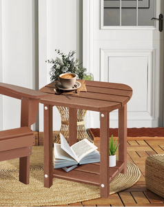 lot 44031 image: Wooden Side Table with Storage Shelf - Retail $45