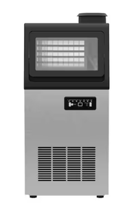 lot 44036 image: Stainless Steel 140 lb. 24 H Freestanding Commercial Ice Maker Full Size Ice Cubes with Dual Water Inlet - Retail $533
