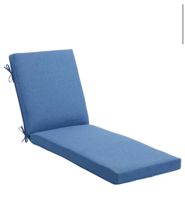 lot 44040 image: 24 in. W x 30 in. D Cushionguard Chaise Universal Outdoor Chaise Cushion in Lake Twist - Retail $108
