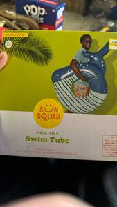 lot 44050 image: 2 Pack of Sun Squad Inflatable Whale Swim Tube Pool Float - Retail $30