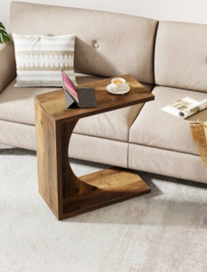 lot 44072 image: Tribesigns End table 23.6-in W x 25.6-in H Brown Wood Rectangular Modern End Table - Retail $59