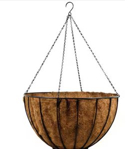 lot 44074 image: HydroSave Metal Premium Hanging Planter Basket with Coco Liner - Retail $20