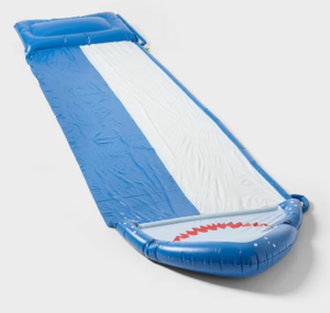 lot 44083 image: Sun Squad 2-Lane Shark Water Slide with Sprinklers - Retail $35