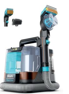lot 44107 image: Shark StainStriker HairPro Portable Carpet, Upholstery and Area Rug Cleaner with Pet Mess and Hair Tools, Self Cleaning, Perfect for Car Interiors, 4 and Pet Solution, Copper, PX251, POWERS ON - Retail $170