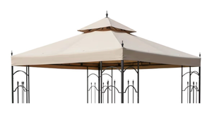 lot 44110 image: Garden Winds Durable 350 Replacement Canopy Top Compatible with Arrow 10 x 10 Gazebo Models 61821, HD-61821, 618221, 618221-C, GGHL00019 - Beige - Retail $80