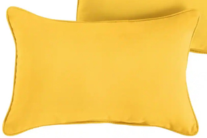 lot 44121 image: Yellow Outdoor Chair Cushions with Ties - Retail $21