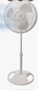 lot 44125 image: Lasko 16 Inch 3 Speed Oscillating Pedestal Stand Fan gray color  - Retail $29