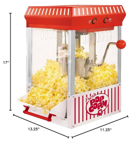 lot 44126 image: Nostalgia Table-Top Popcorn Maker 10 Cups Hot Air Machine White Red - Retail $69