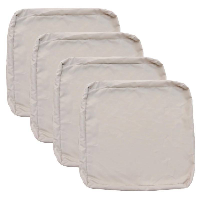 lot 24524 image: FLYMEI Patio Cushion Covers 24x24x4 Waterproof Outdoor Cushion Cover Replacement 4Packs Outdoor Seat Cushion Slipcover for Rattan Chair Sofa, Apricot - Retail $28