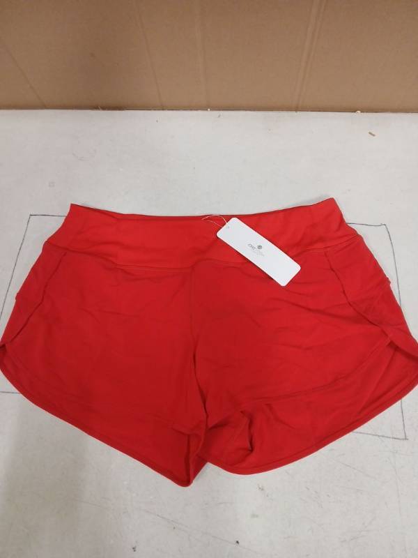 lot 31034 image: CRZ YOGA Womens Red Athletic Running Shorts Large  - Retail $15