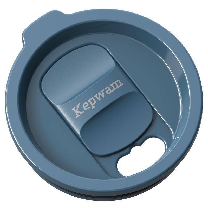 lot 42609 image: Kepwam Replacement Spill-Resistant Sliding Lid for Kepwam Self Heating Coffee Mug BPA-Free, Easy to Use & Clean, Compatible with T1, T2 & T2 Plus Smart Mugs (Steel Blue) - Retail $16