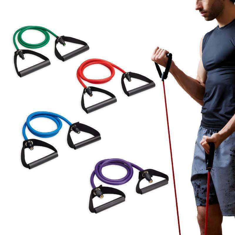 lot 30417 image: SPRI Xertube Resistance Bands with Handles All Exercise Cords Sold Separately with Home Gym Workout Fitness Door Anchor Attachment Option -SPRI XERTUBES 4 Multi-Pack - Multi - Retail $42