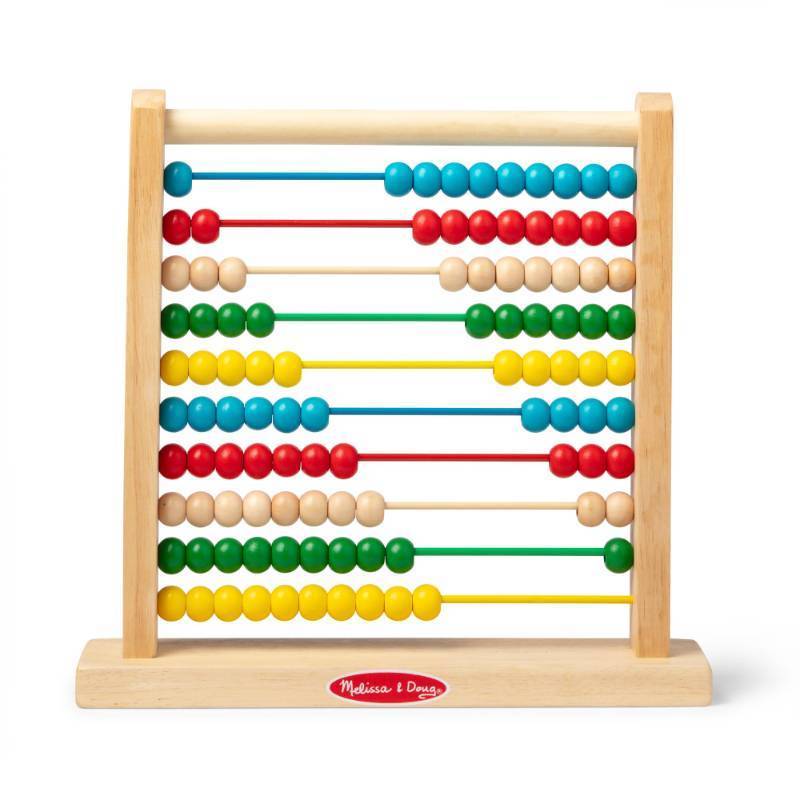 lot 30456 image: Melissa & Doug Abacus Classic Wooden Toy with 100 Beads - Preschool Learning Activities and Math Games for Kids, Homeschool Essentials for Ages 3 - Retail $13
