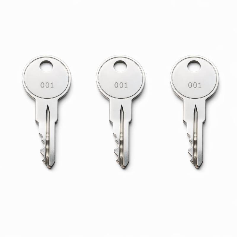 lot 30808 image: 3-Pack 004 Keys Compatible with Husky Tool Box Cabinet Locks, Single-Sided Toolbox & Tool Chest Key, Pre-Cut to Code 001-005
