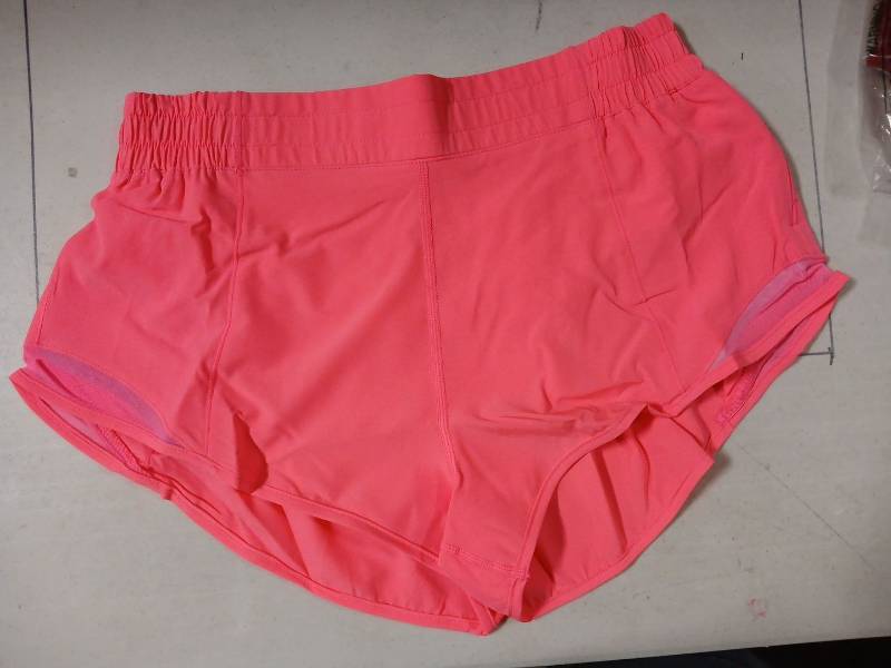 lot 30522 image: Womens Coral Pink Athletic Running Shorts Size L - Retail $15