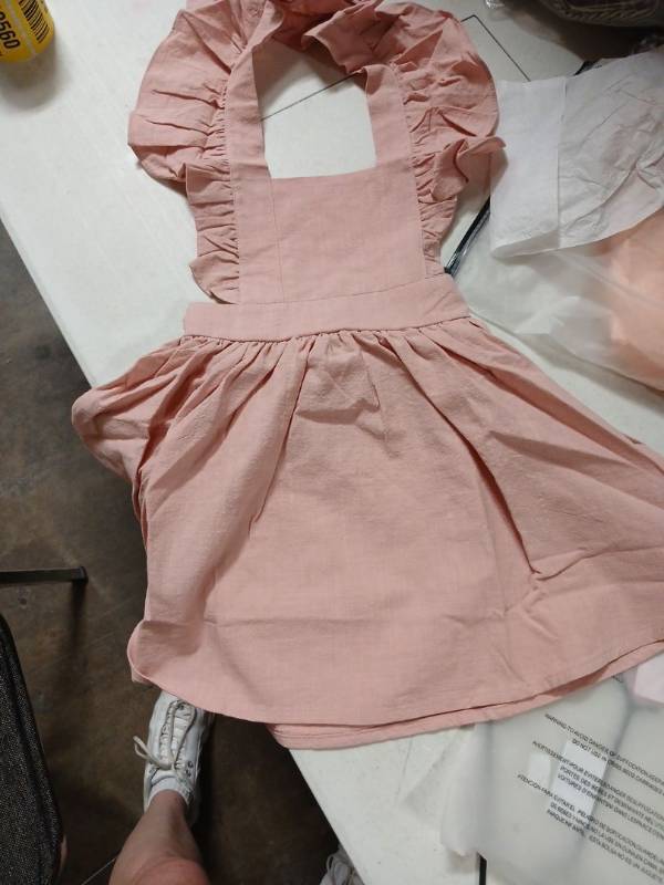lot 30558 image: Pink Linen Toddler Dress Size 12-24 Month - Retail $15