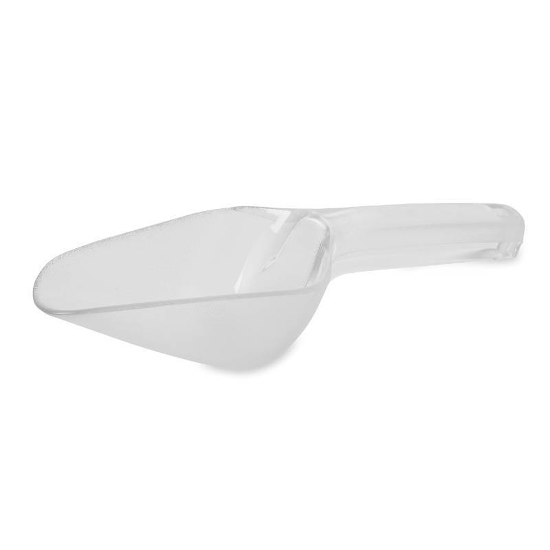 lot 30942 image: Rubbermaid Commercial Products Plastic Utility Ice Scooper, 6-ounce, Clear, Dishwasher Safe Kitchen Scoop for WeddingsBarIce BucketKitchenPopcorn - Retail $6