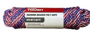 lot 14486 image: Grip red White Blue 50ft Poly Rope, 2 Pack