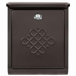 lot 14915 image: Architectural Mailboxes 2697RZ-10 Bordeaux Locking Wall Mount Mailbox - Rubbed Bronze - Medium