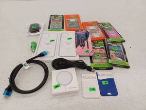 lot 14927 image: Mixed Cell Phone Accessories Lot - Cases, Chargers, Cables