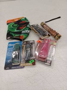 lot 14929 image: Mixed Outdoor Knife Collection with Dog Repellent and Accessories