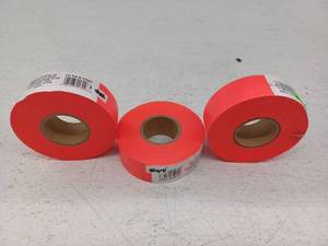 lot 14934 image: Red Flagging Tape Rolls - Set of 3