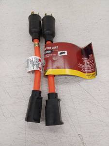 lot 14948 image: Heavy Duty Outdoor Extension Cord with Adaptor Plugs