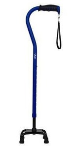 lot 14987 image: Video Quad Cane, Blue, Height Adjustable