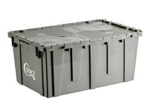 lot 15022 image: Choice 26 78 x 16 78 x 12 18 Gray Stackable Chafer Tote  Storage Box