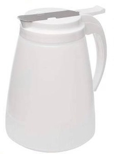 lot 15051 image: EcoQuality 32oz Plastic Syrup Dispenser with Stainless Steel Slide Cover