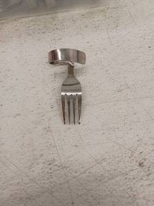 lot 15056 image: Lot Of Swirl Handed Forks With Storage Container